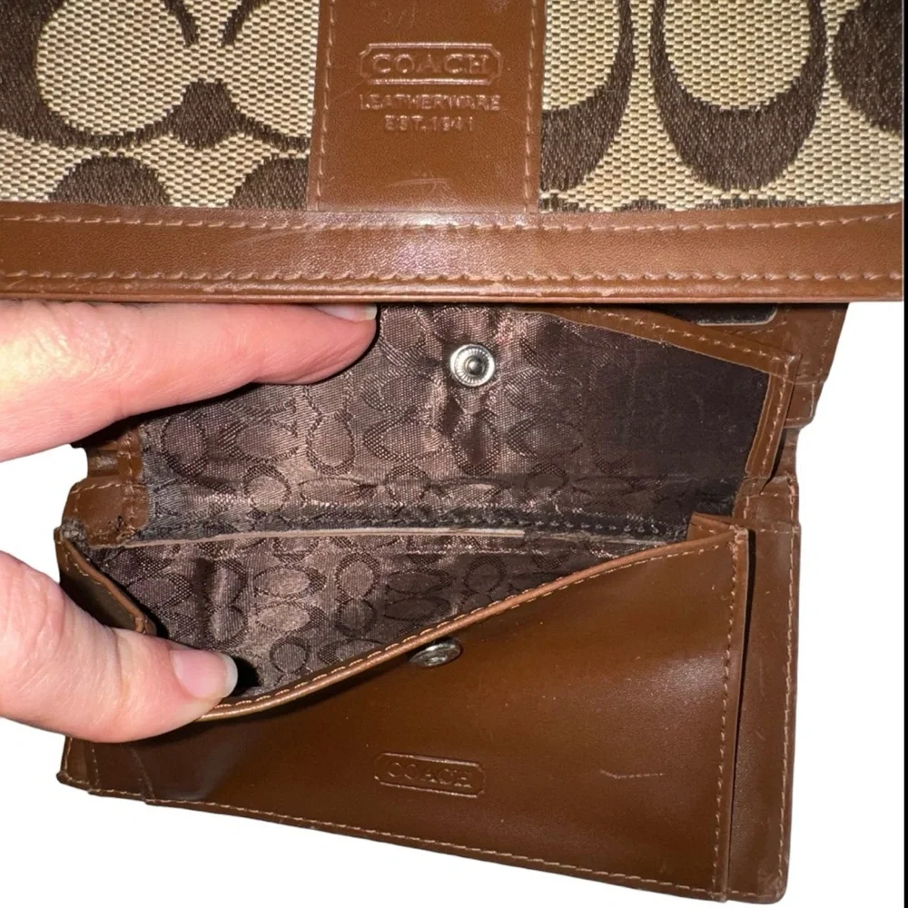 Vintage Coach Hampton Signature Canvas Wallet